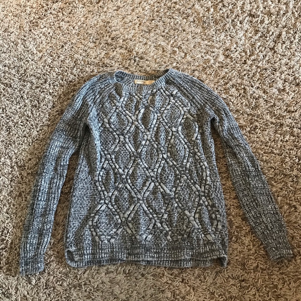 Grey toned diamond knit sweater